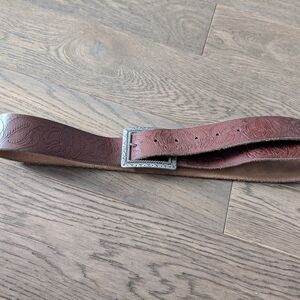 Lucky Brand Embossed Brown Leather Belt